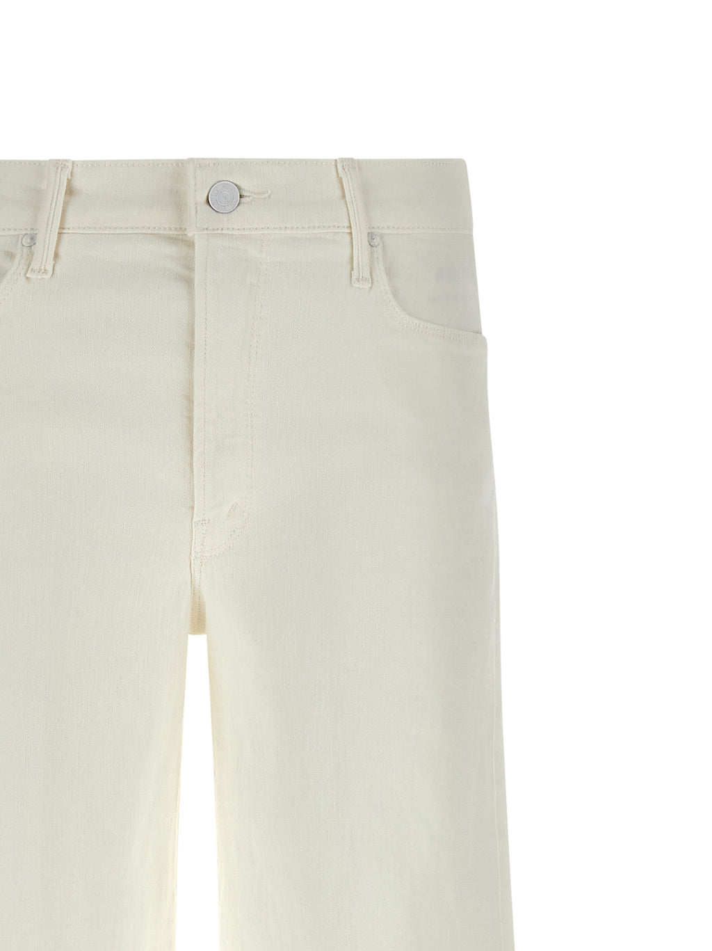 Mother Denim White Cotton Flared Jeans