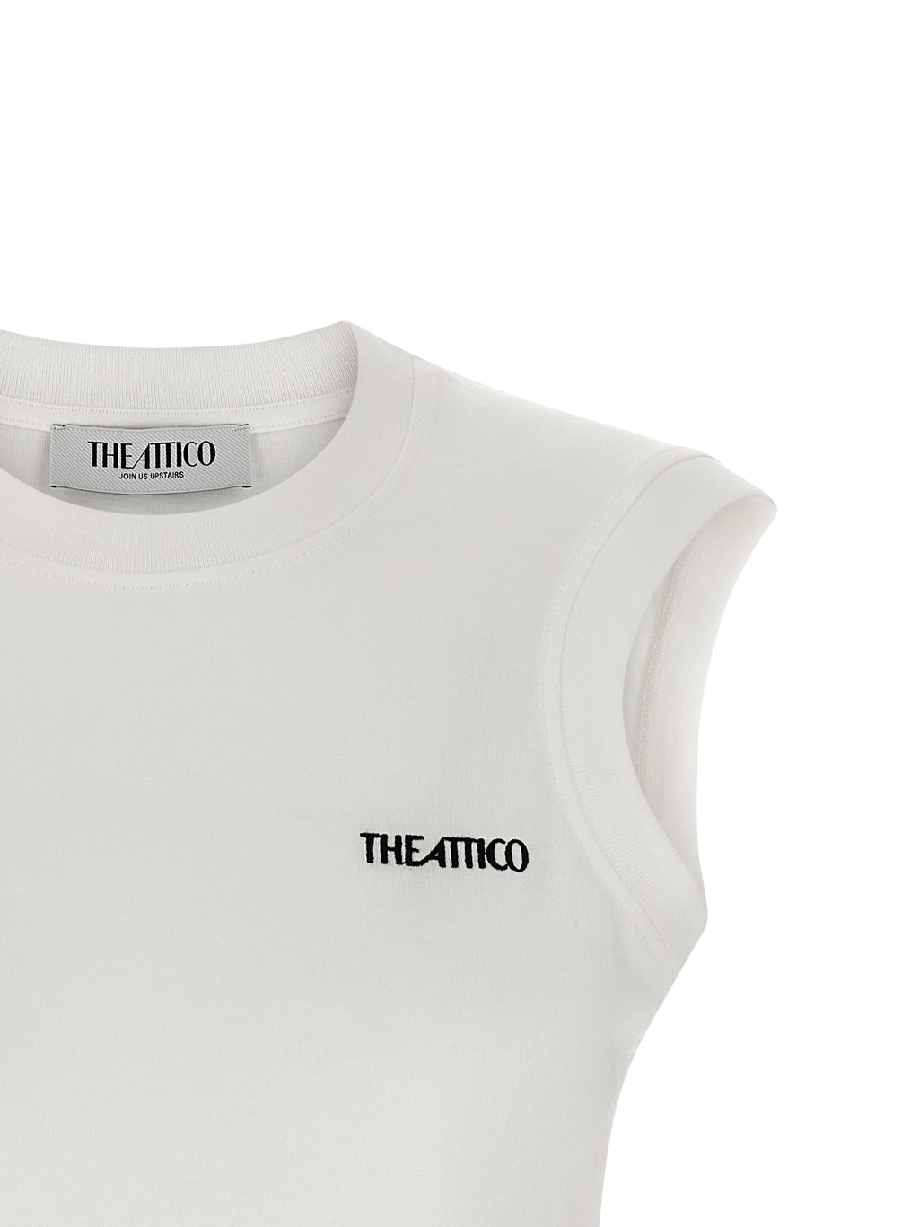 The Attico White Cotton Sleeveles T-Shirt