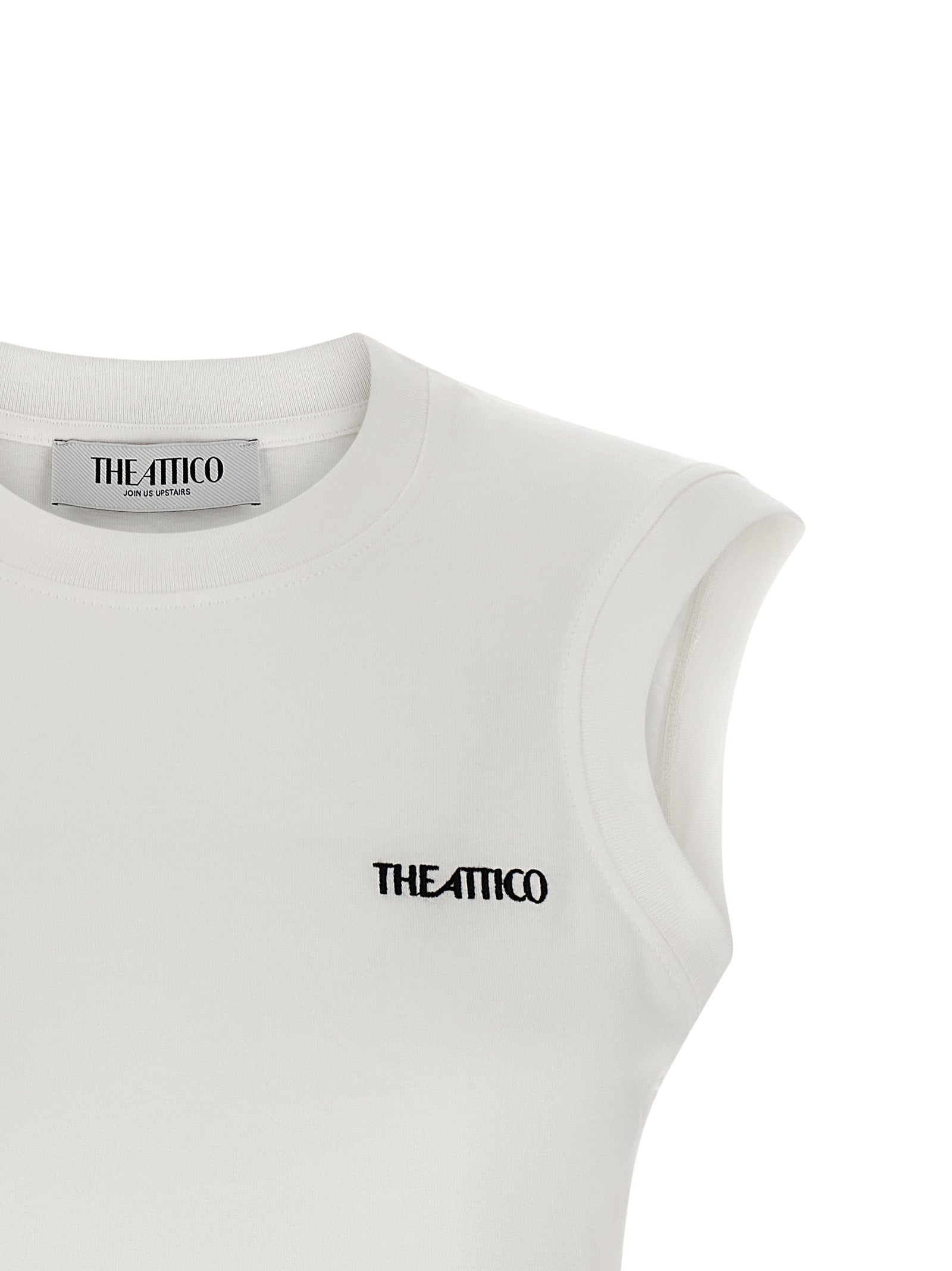 The Attico White Cotton Sleeveles T-Shirt