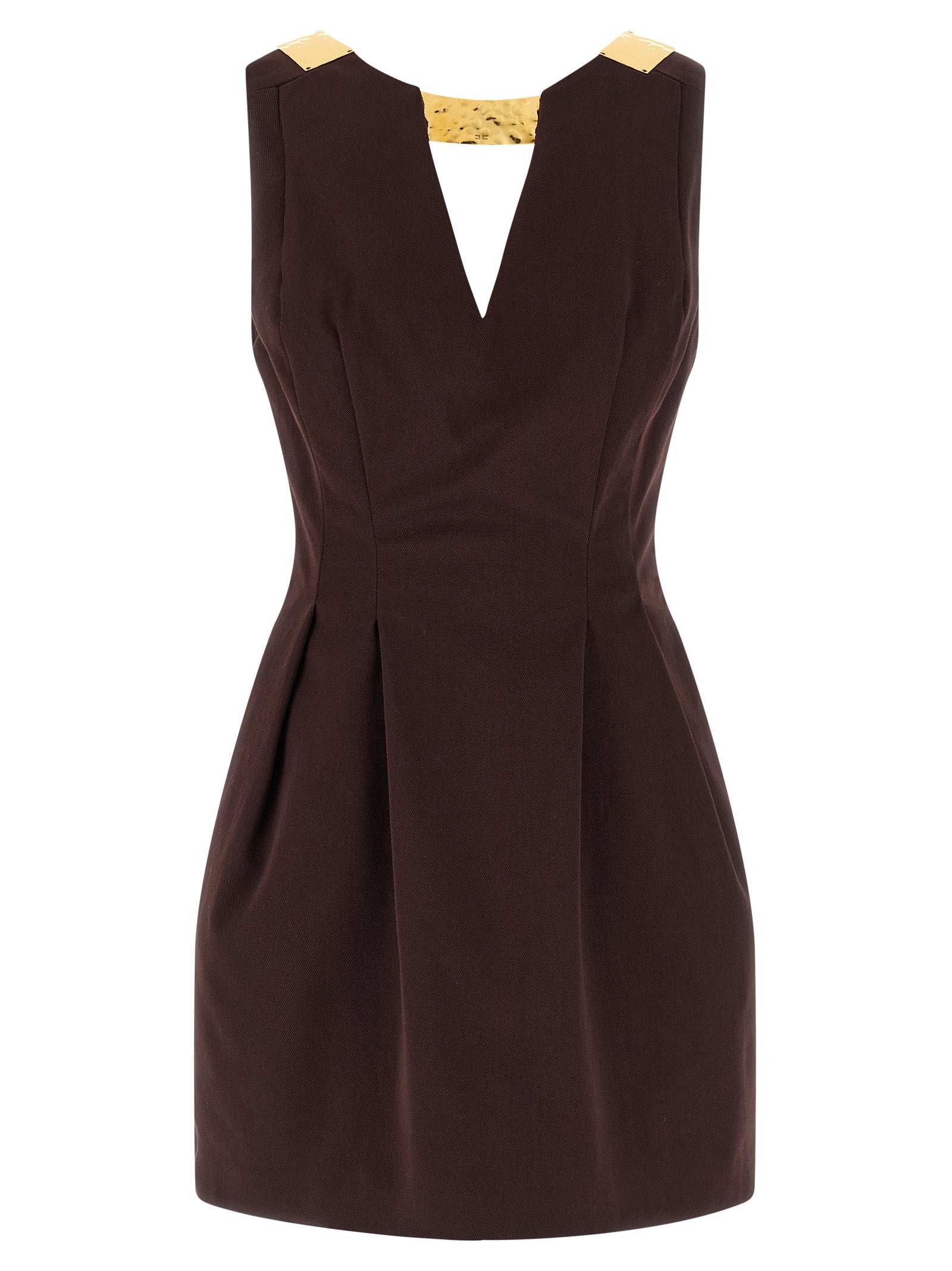 Elisabetta Franchi Brown Cotton Short Dress