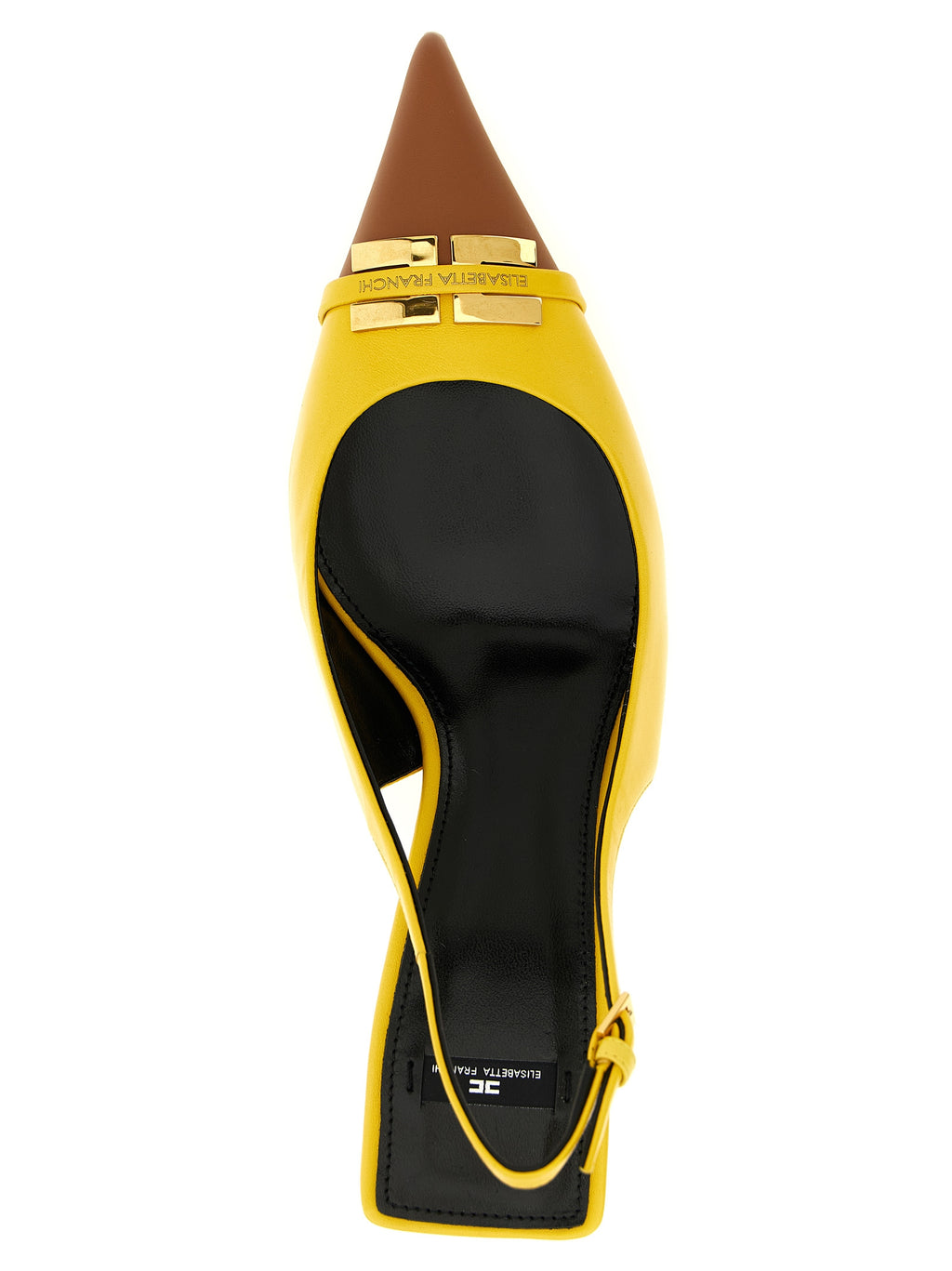 Elisabetta Franchi Bicolor Leather Mid Heel Pumps
