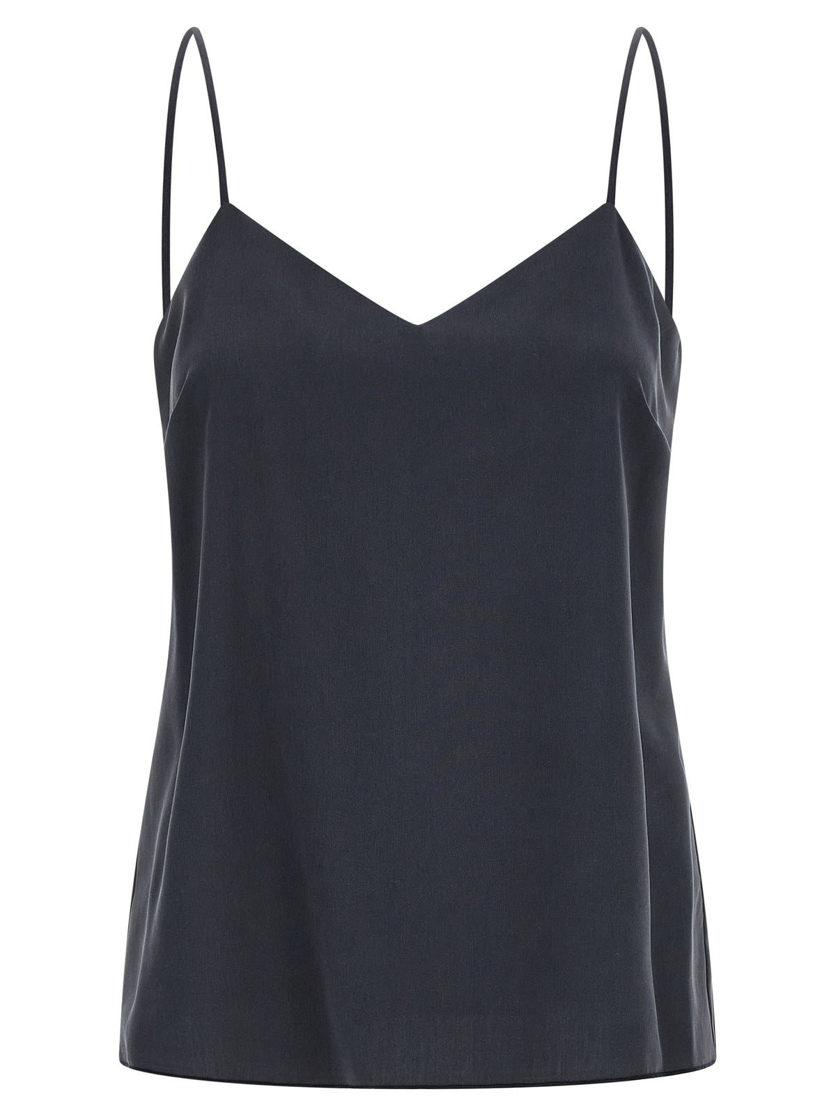 Max Mara Graues ärmelloses Seiden-T-Shirt