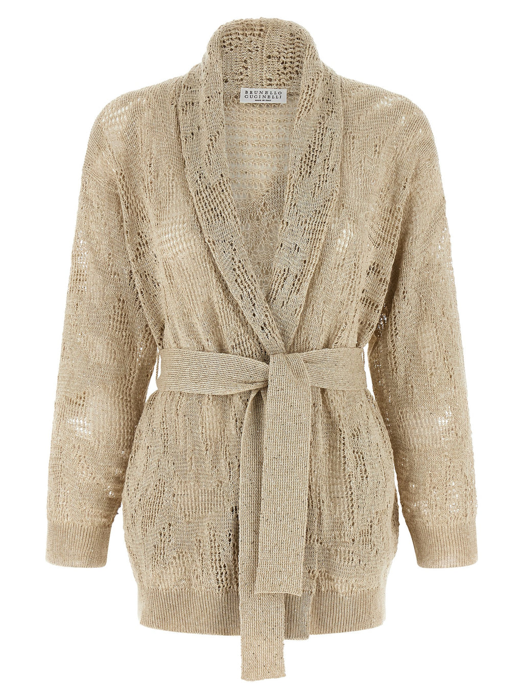 Brunello Cucinelli Beige Linen Cardigan