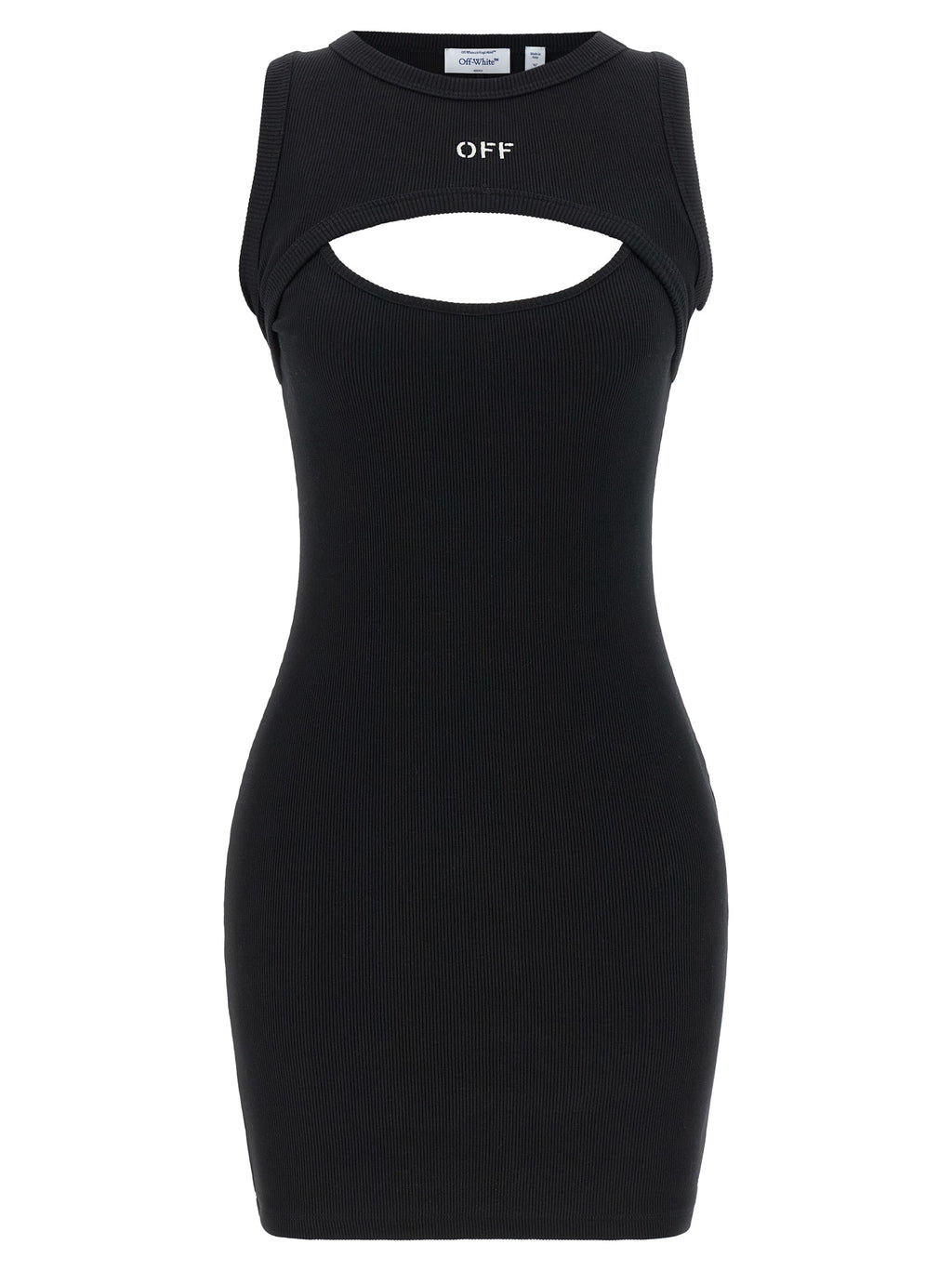 Off-White Bicolor Cotton Short Dress