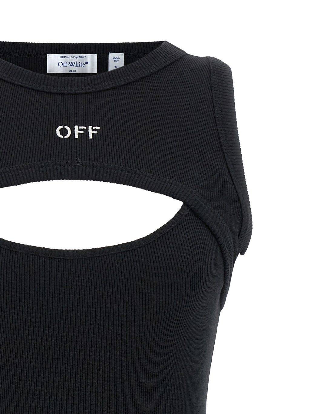 Off-White Bicolor Cotton Short Dress