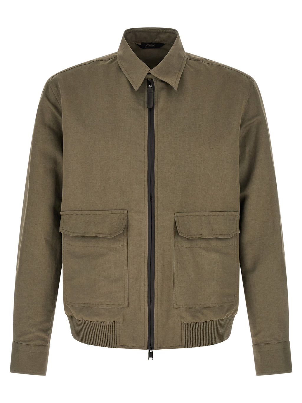Brioni Bicolor Linen Full-Length Jacket