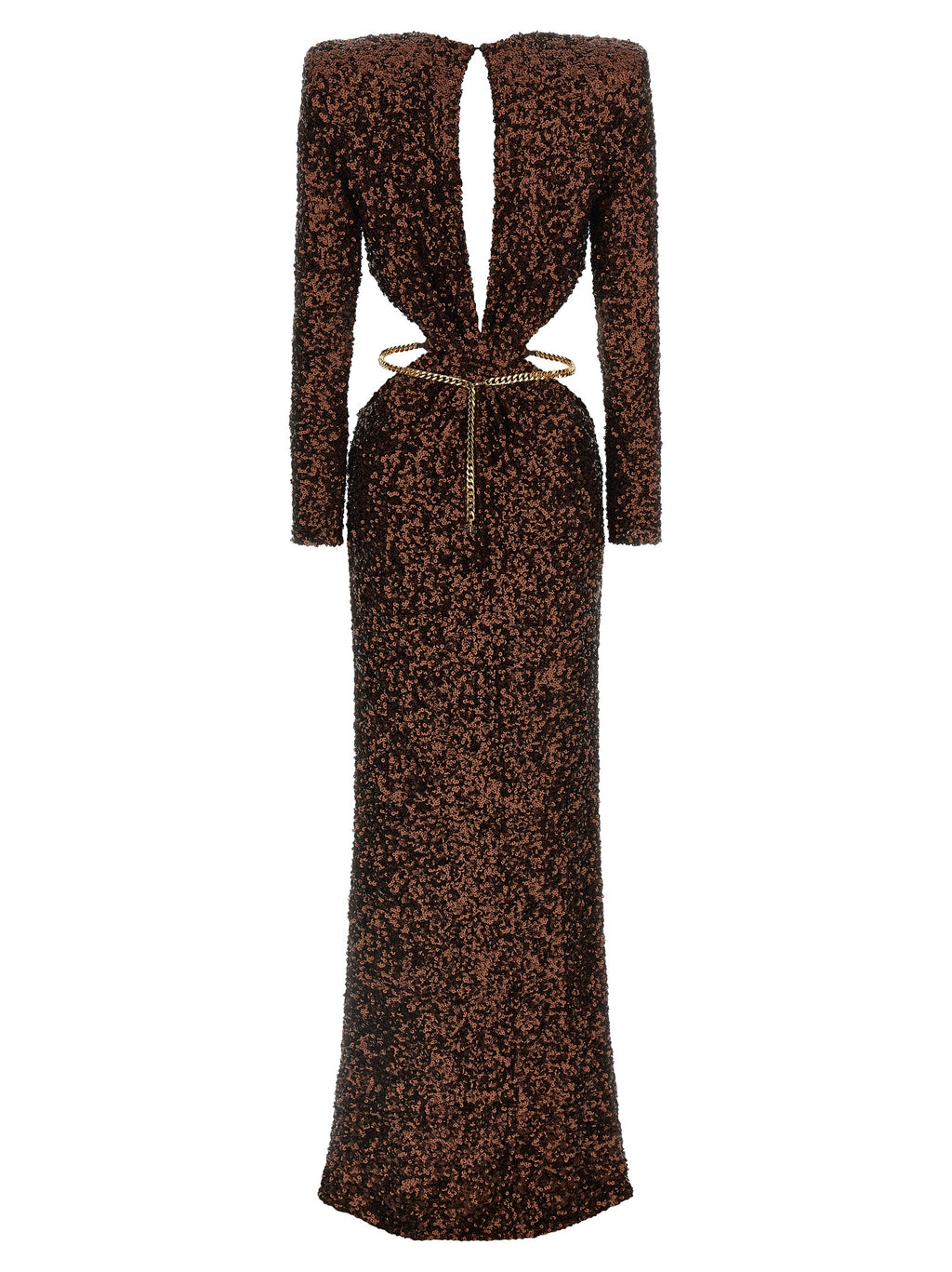 Elisabetta Franchi Brown Polyester Long Dress