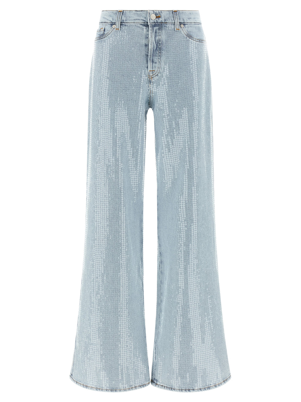 7 For All Mankind Blue Cotton Flared Jeans