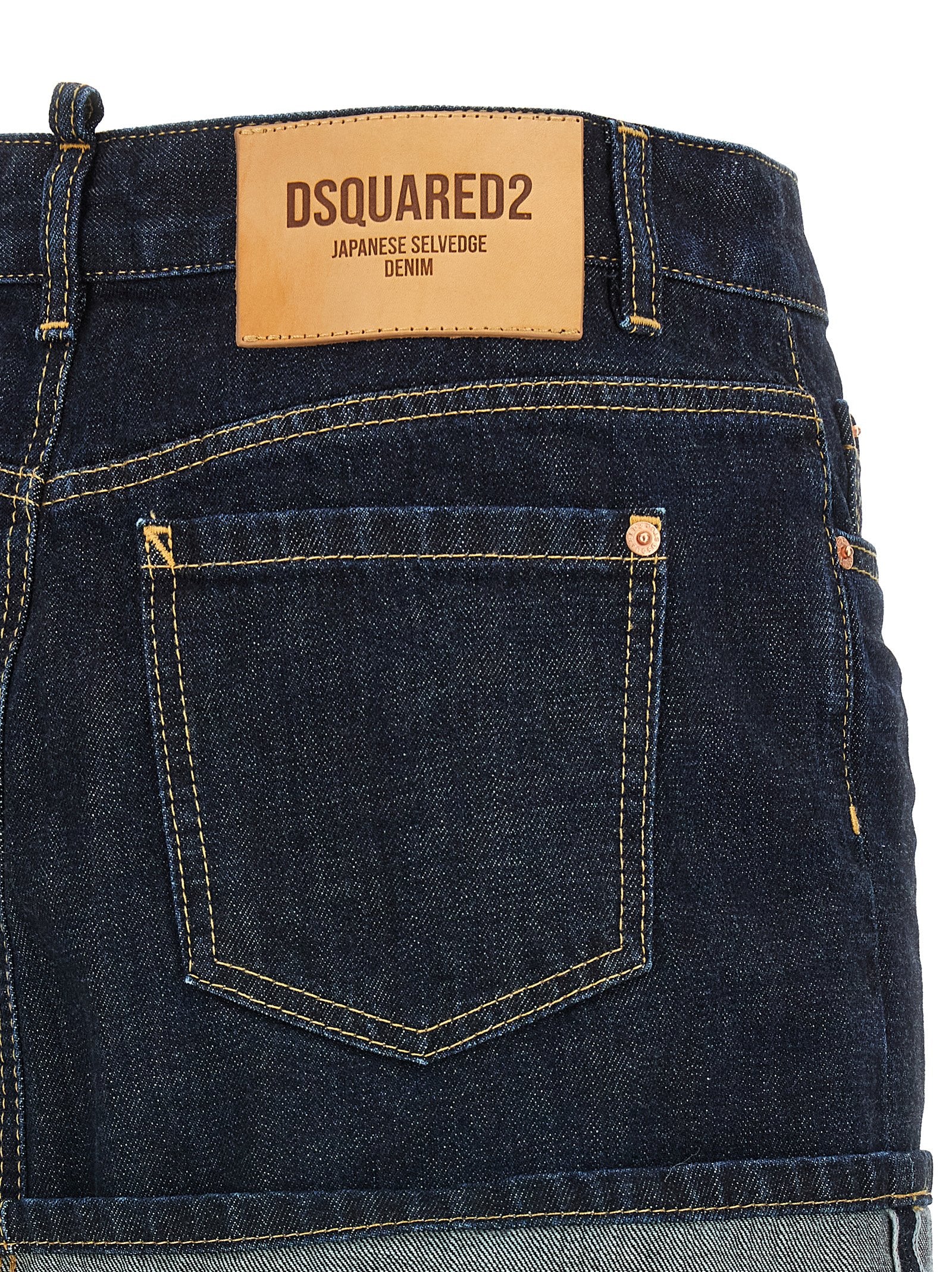 Dsquared² Blue Cotton Long Skirt