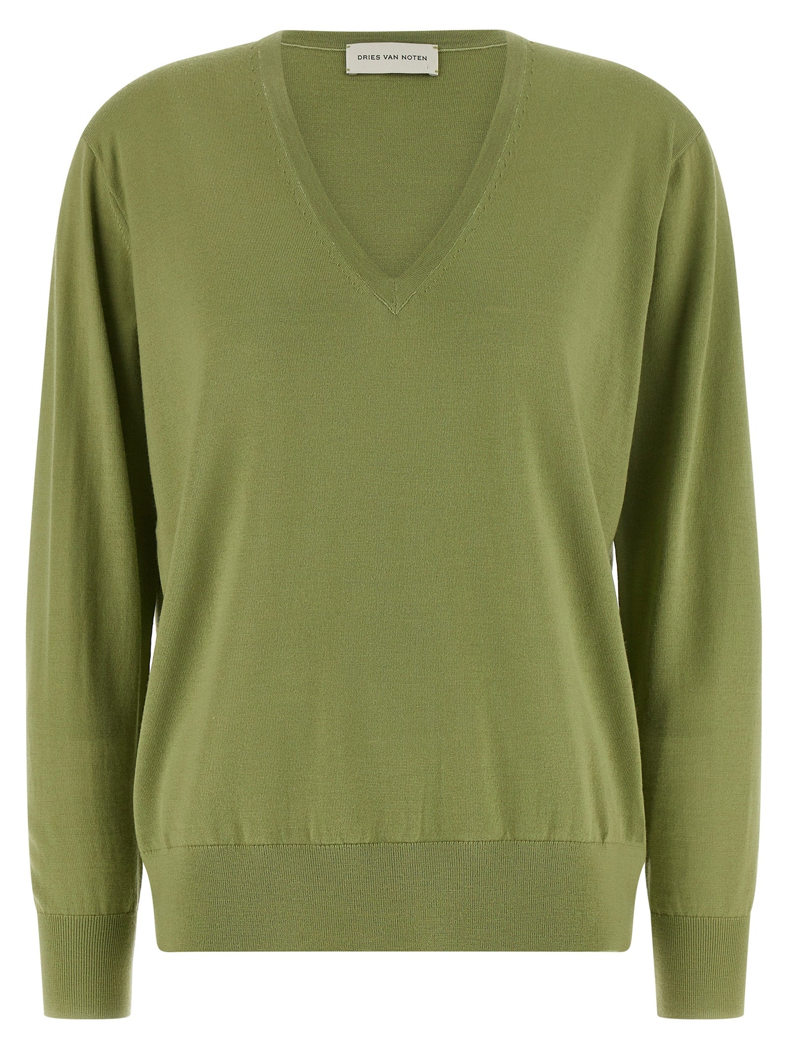 Dries Van Noten Bicolor Merino Wool Cardigan