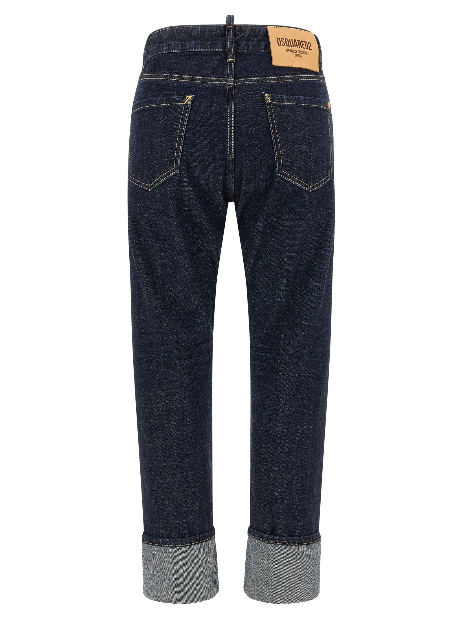 Dsquared² Blue Cotton Straight-Leg Jeans