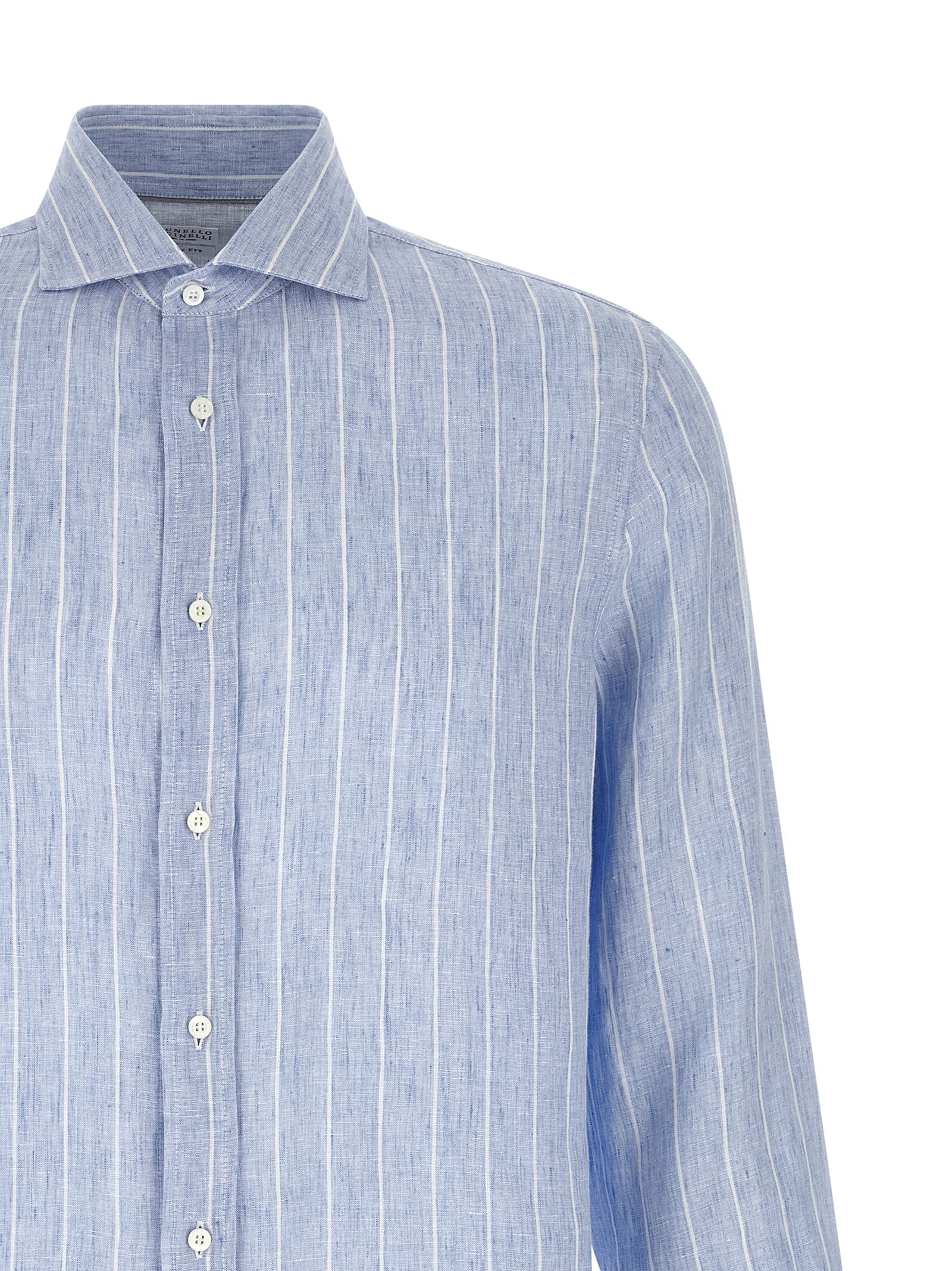 Brunello Cucinelli Blue Linen Blouse