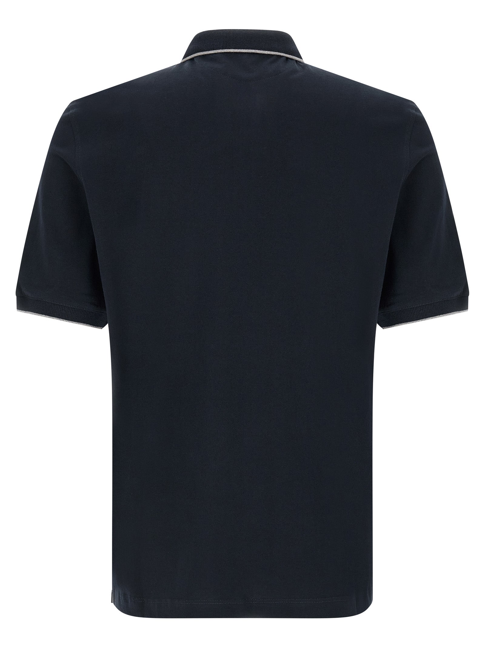 Brunello Cucinelli Blue Cotton Polo Shirt