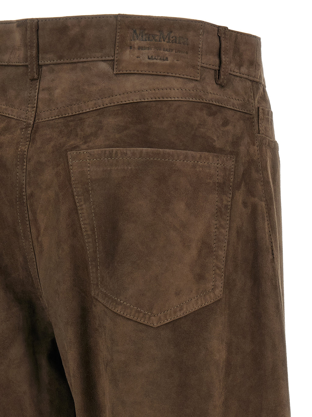 'S Max Mara Brown Lamb Leather Casual Pants