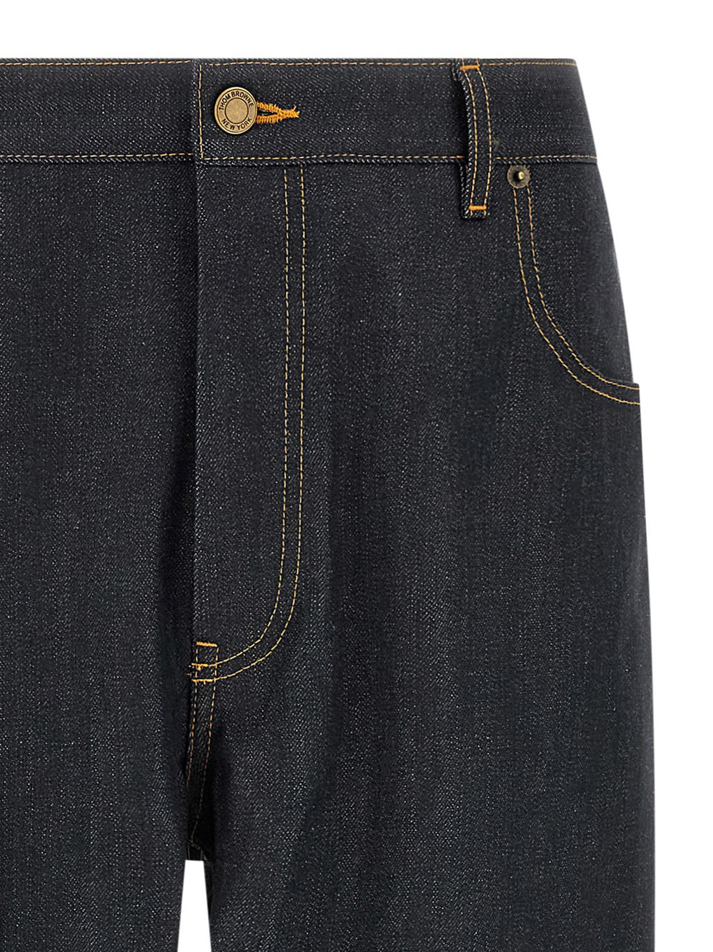 Thom Browne Blue Cotton High-Waisted Jean