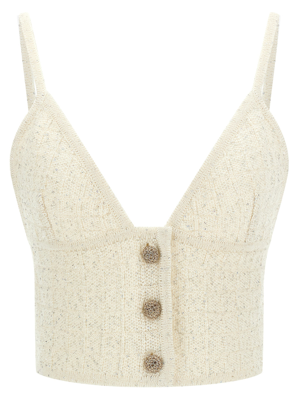 Alessandra Rich White Polyester Tank Tops