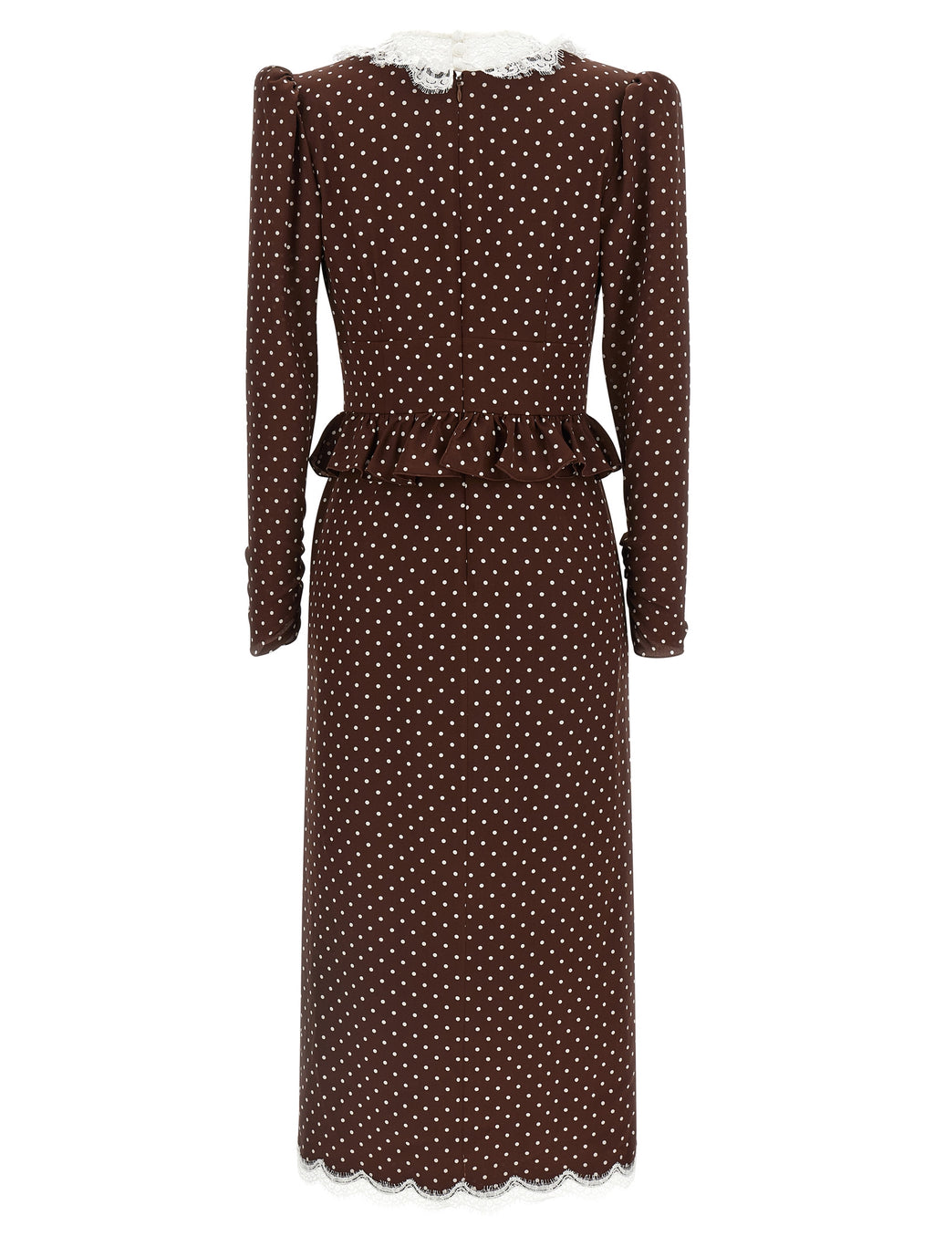 Alessandra Rich Brown Silk Midi Dress