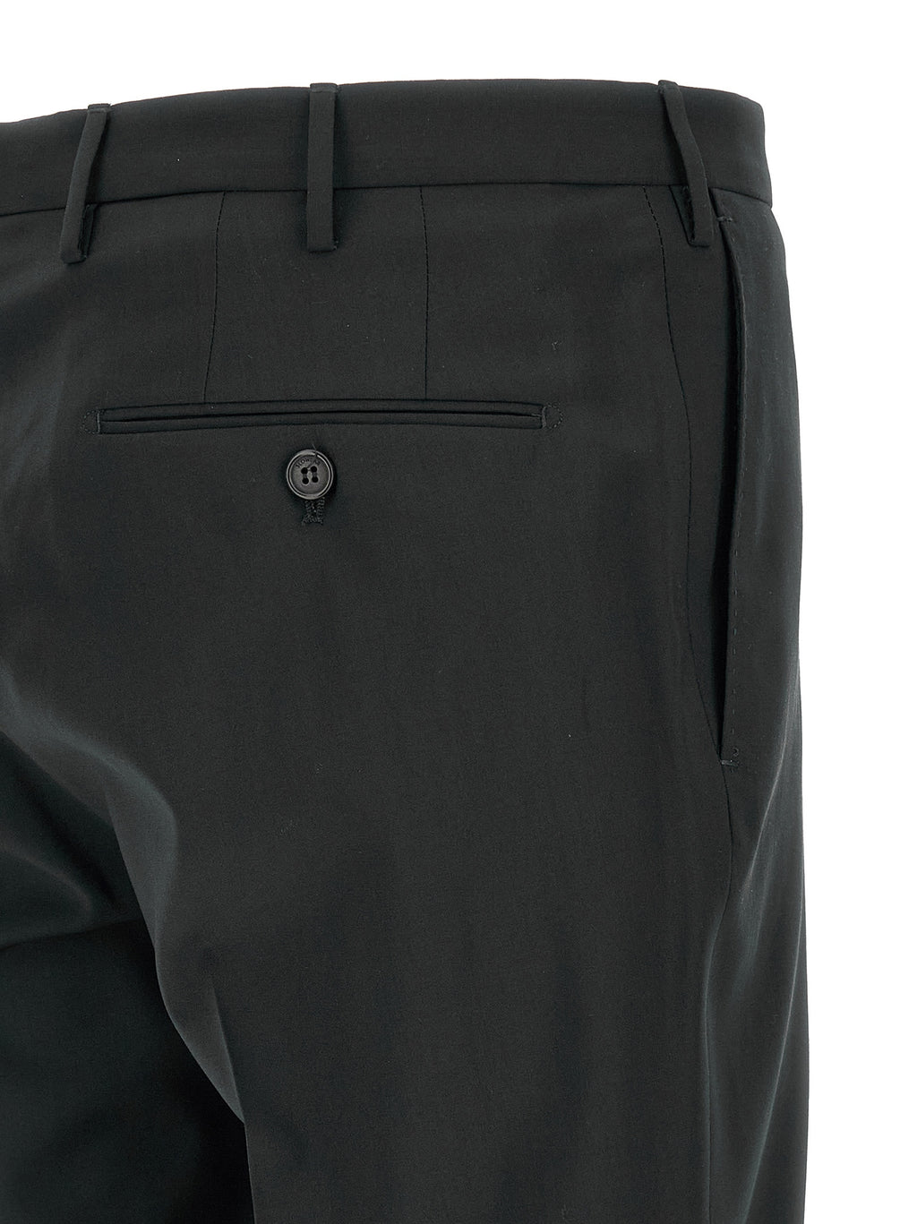 Incotex Black Virgin Wool Dress Pants