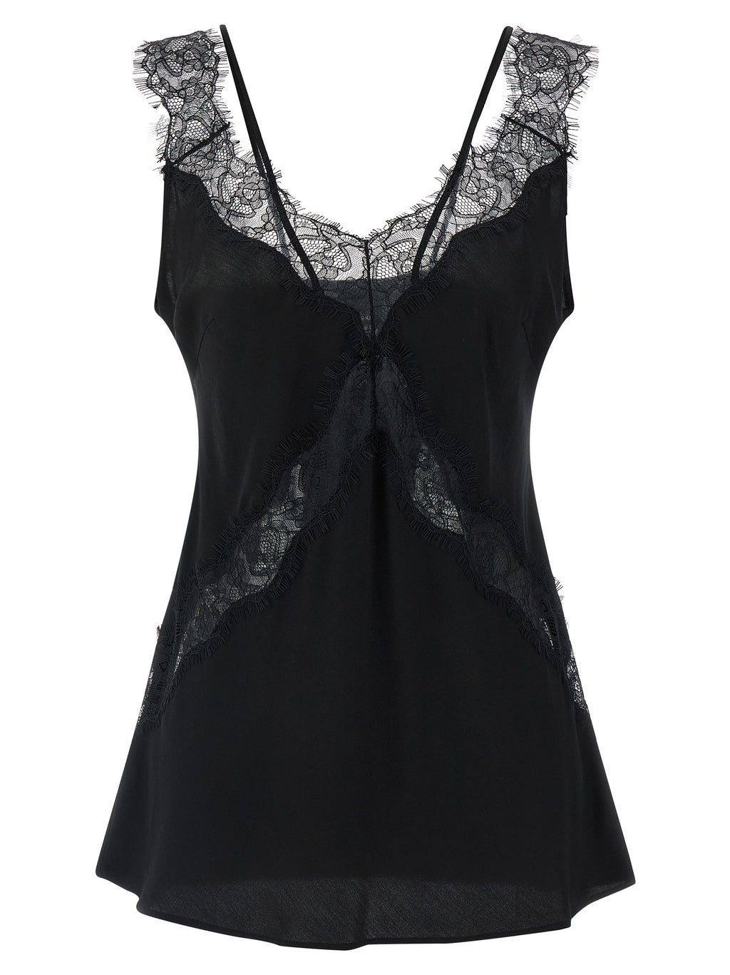 PINKO Black Viscose Sleeveles T-Shirt