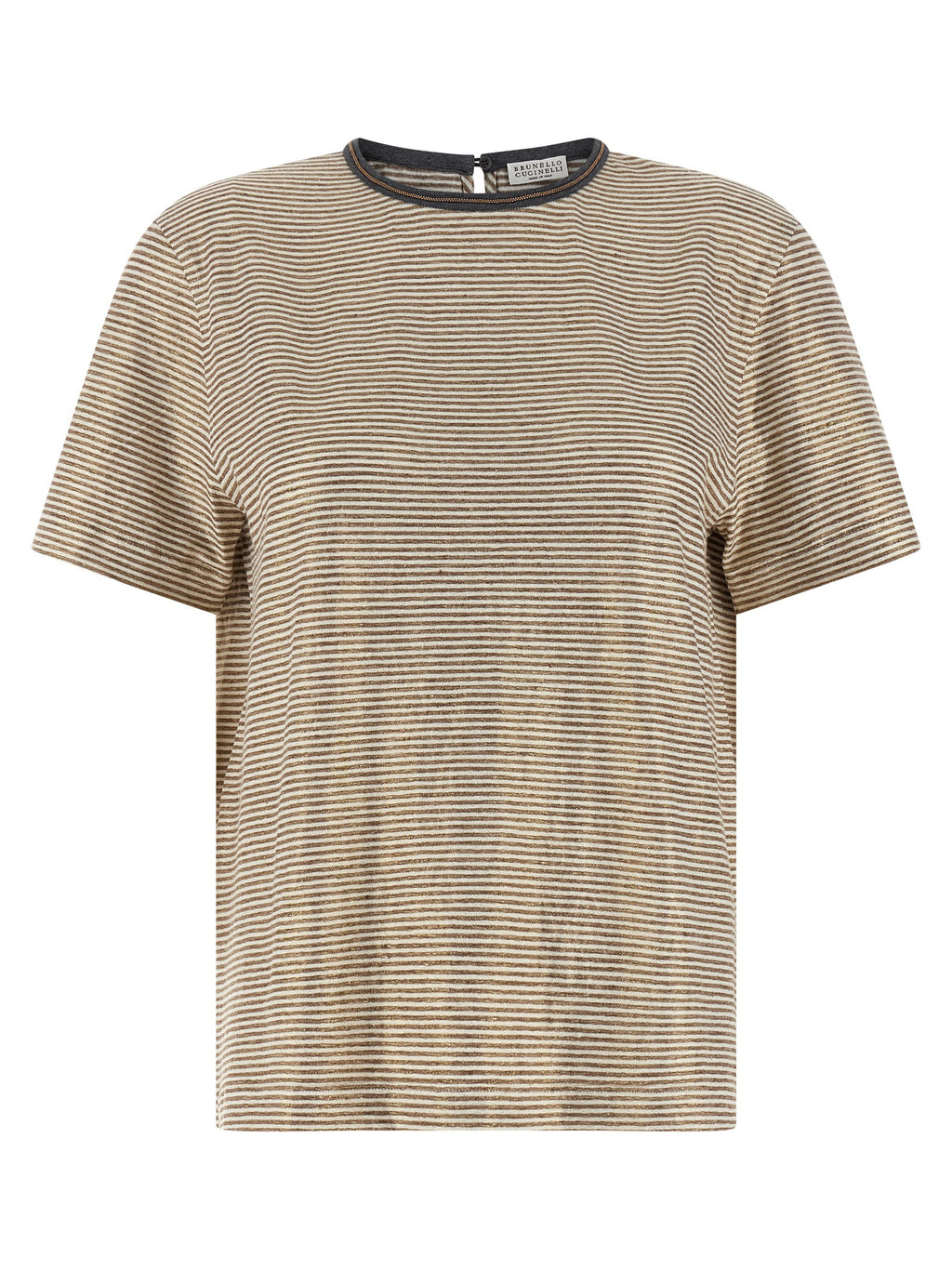 Brunello Cucinelli Multicolor Linen T-Shirt