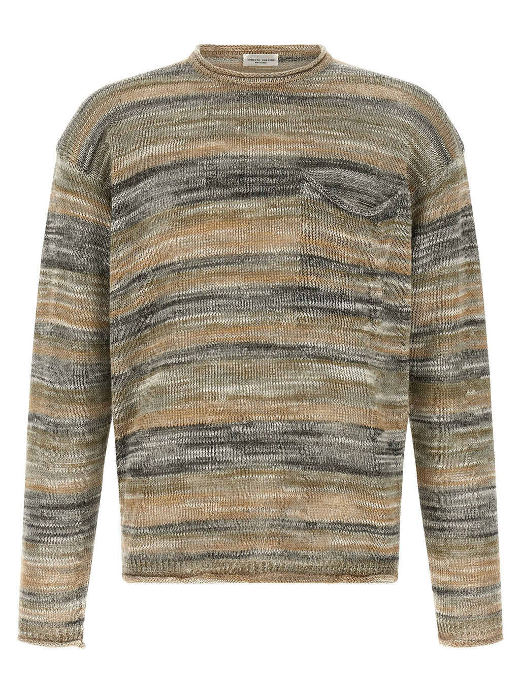 Roberto Collina Gray Linen Cardigan