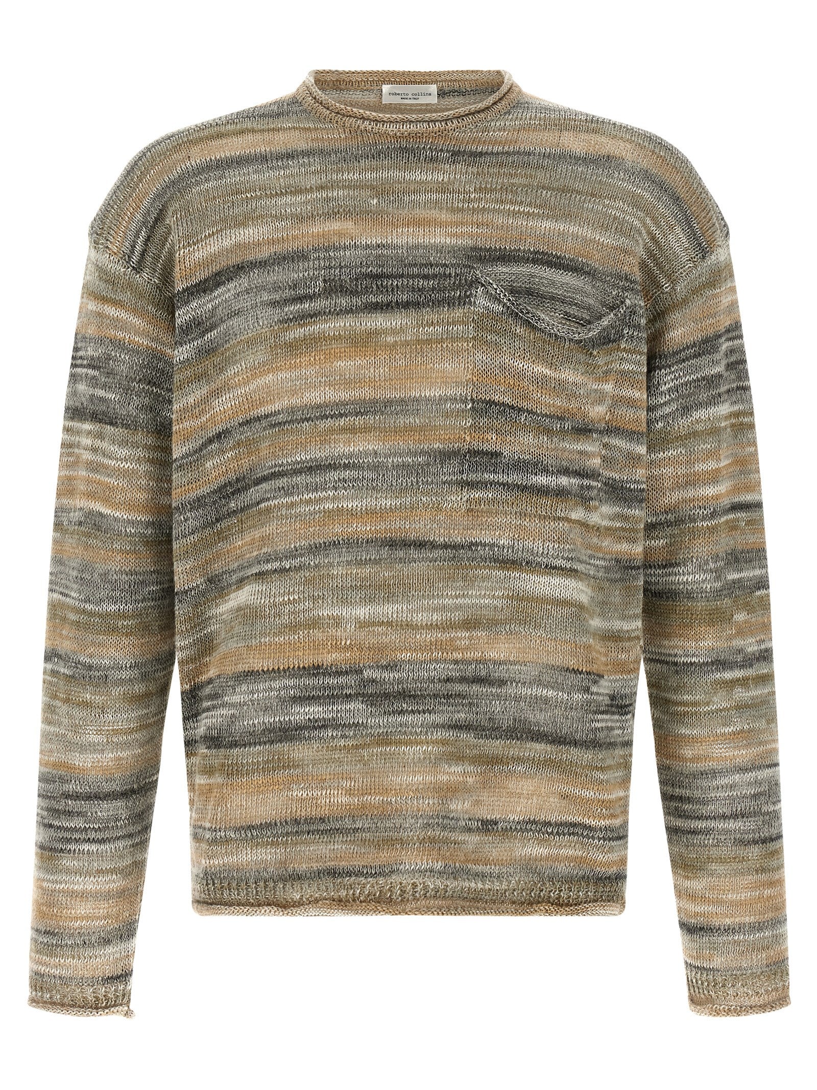 Roberto Collina Gray Linen Cardigan