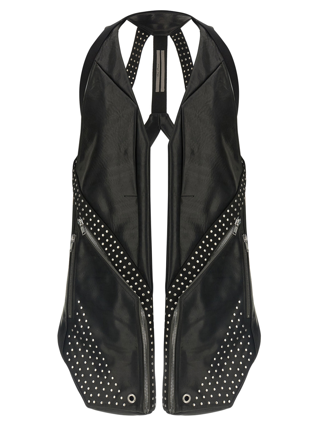 Rick Owens Black Bull Skin Sleeveless Jacket