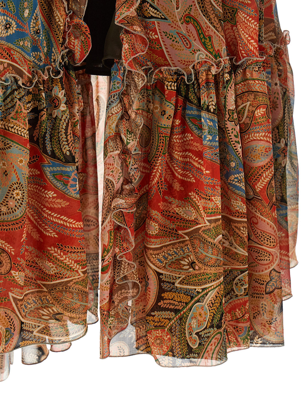 Etro Orange Silk Mini Skirt