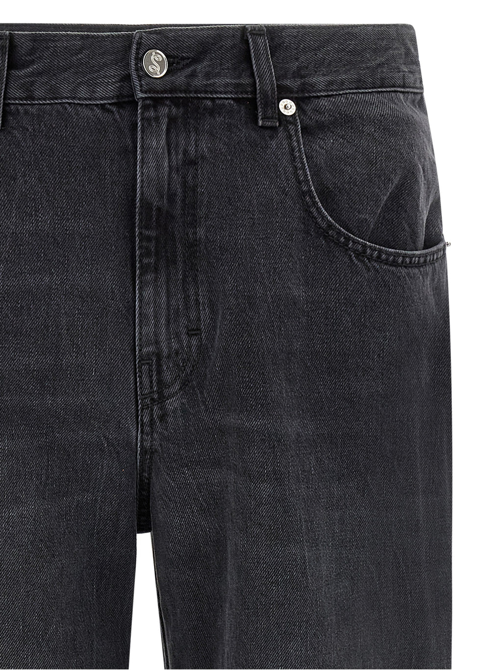 SÉFR Black Cotton Straight-Leg Jeans