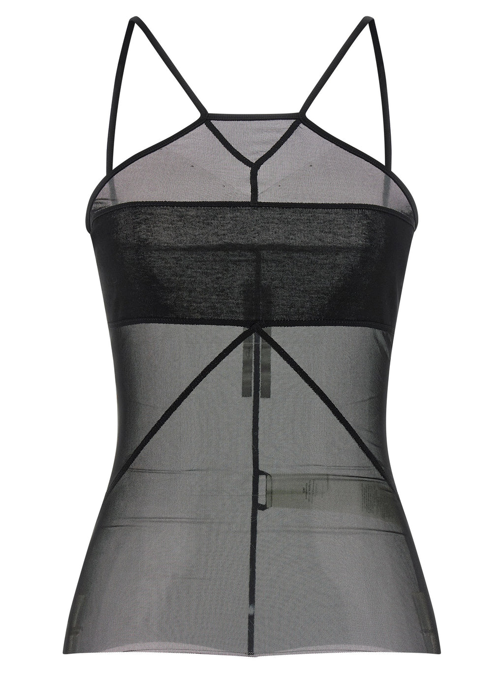 Rick Owens Black Nylon Sleeveles T-Shirt