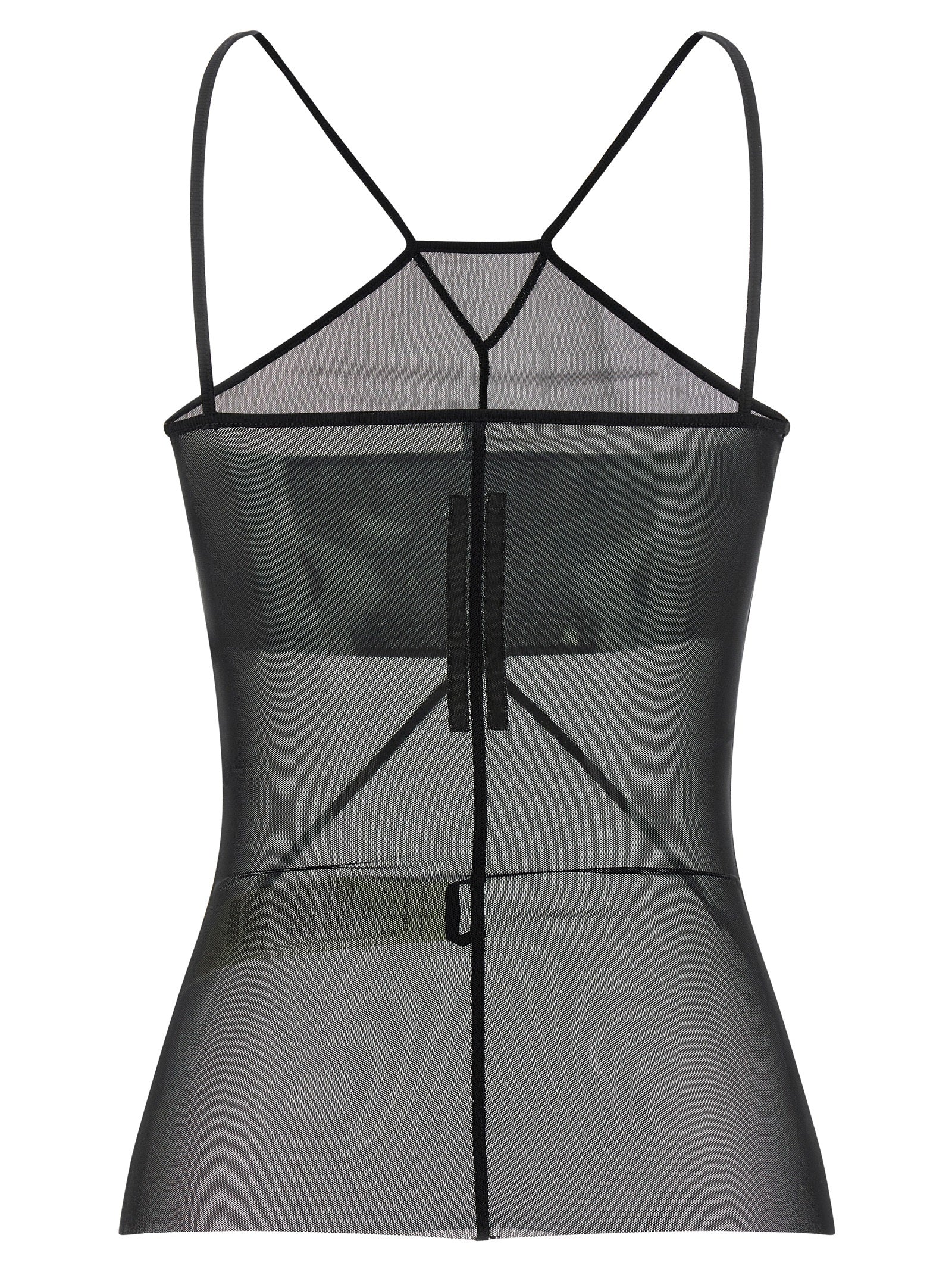 Rick Owens Black Nylon Sleeveles T-Shirt