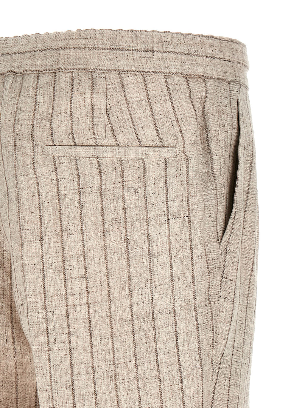 Brunello Cucinelli Beige Linen Casual Pants
