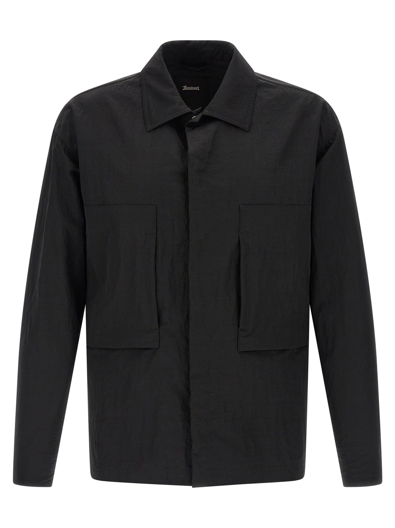 LAMINAR Black Polyamide Full-Length Jacket