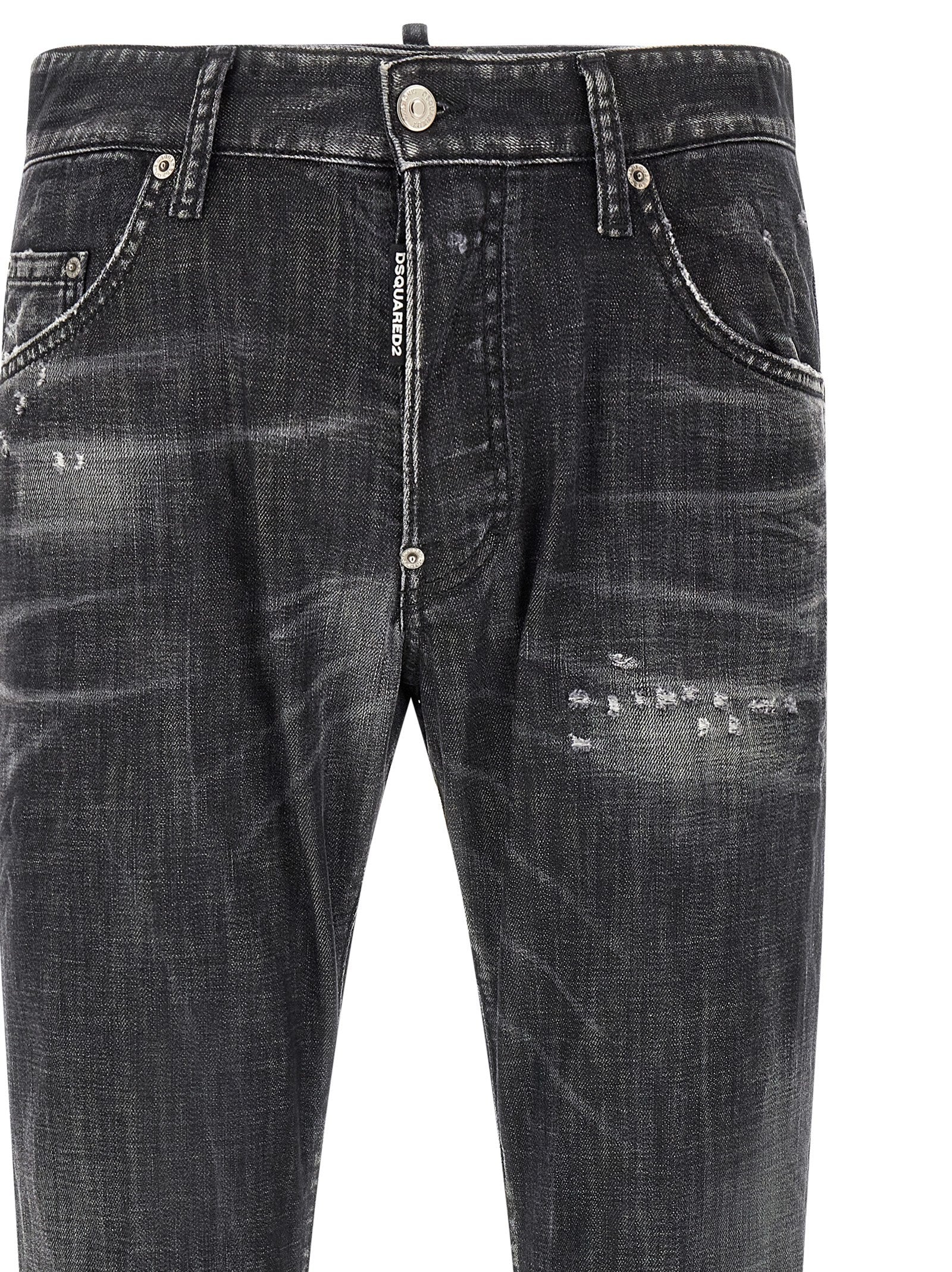 Dsquared² Gray Cotton Relaxed Fit Jeans