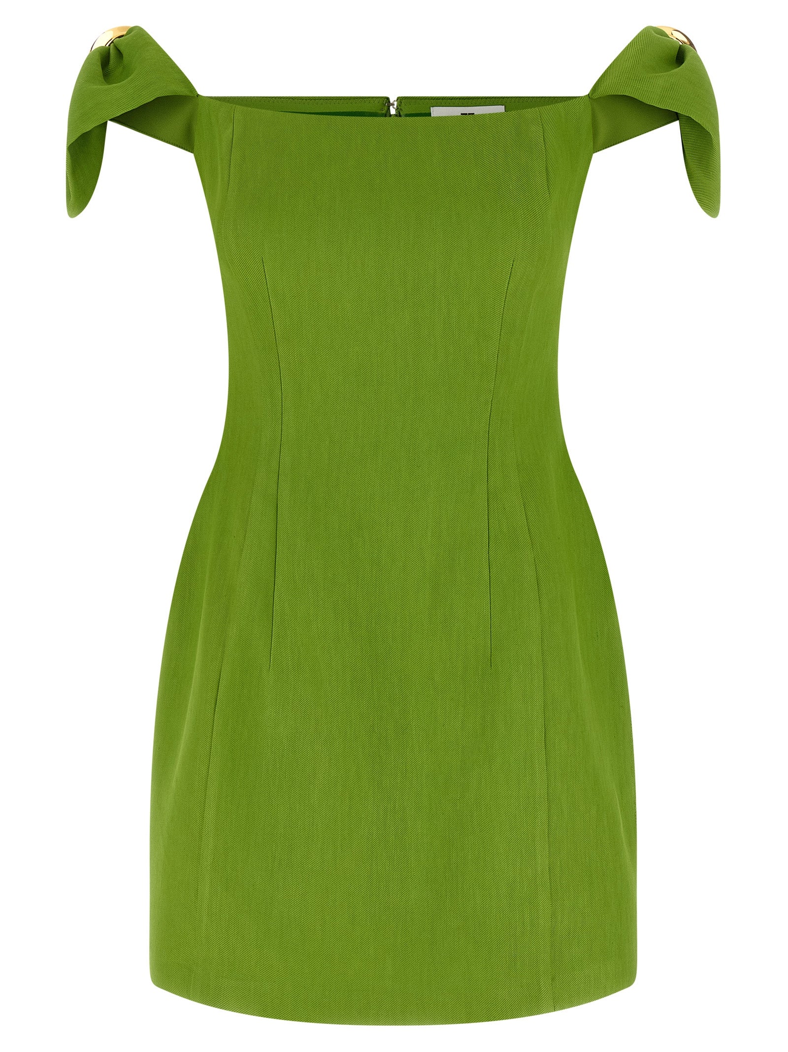 Elisabetta Franchi Bicolor Linen Short Dress