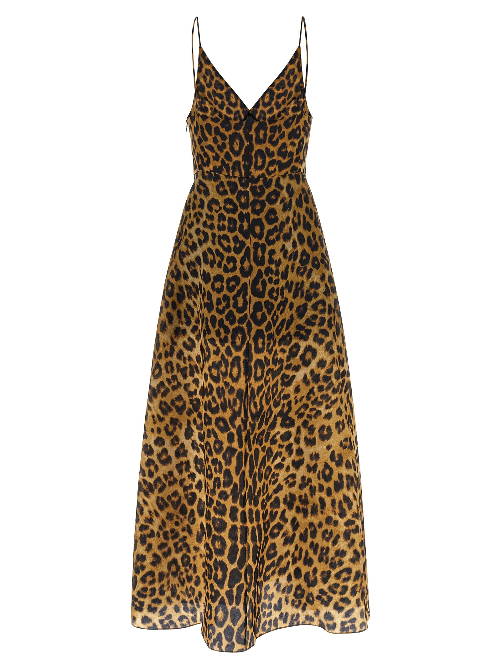 Alberta Ferretti Brown Silk Long Dress
