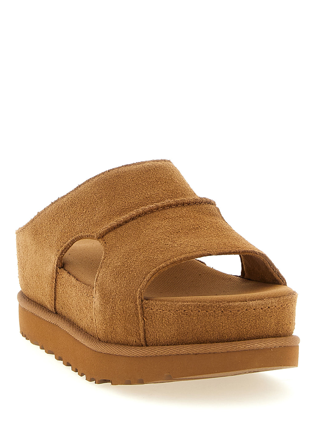 UGG Brown Leather Slides
