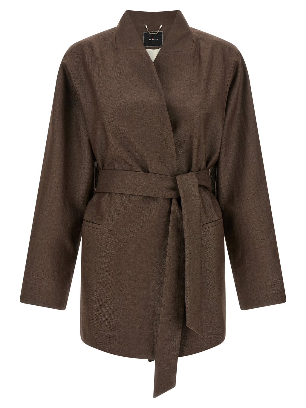 Kiton Brown Polyamide Blazer