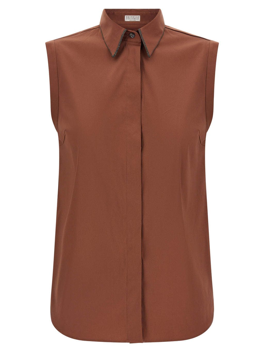 Brunello Cucinelli Brown Cotton Blouse