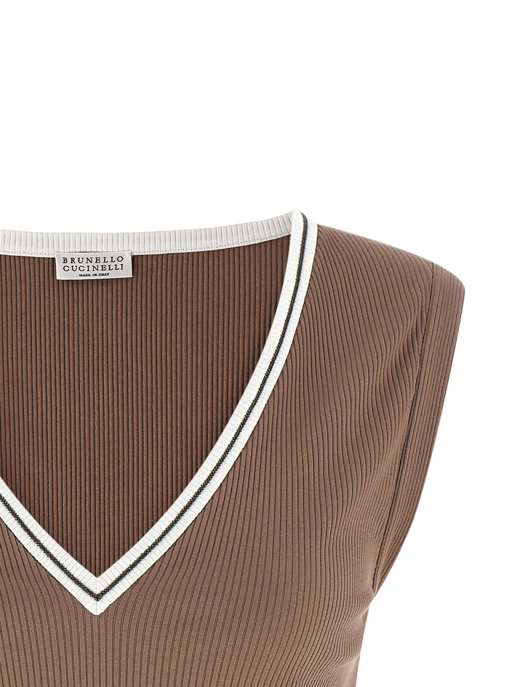 Brunello Cucinelli Brown Cotton Tank Tops