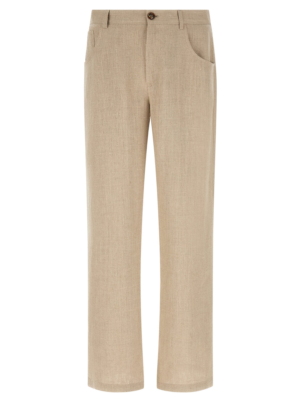 SÉFR Beige Linen Casual Pants