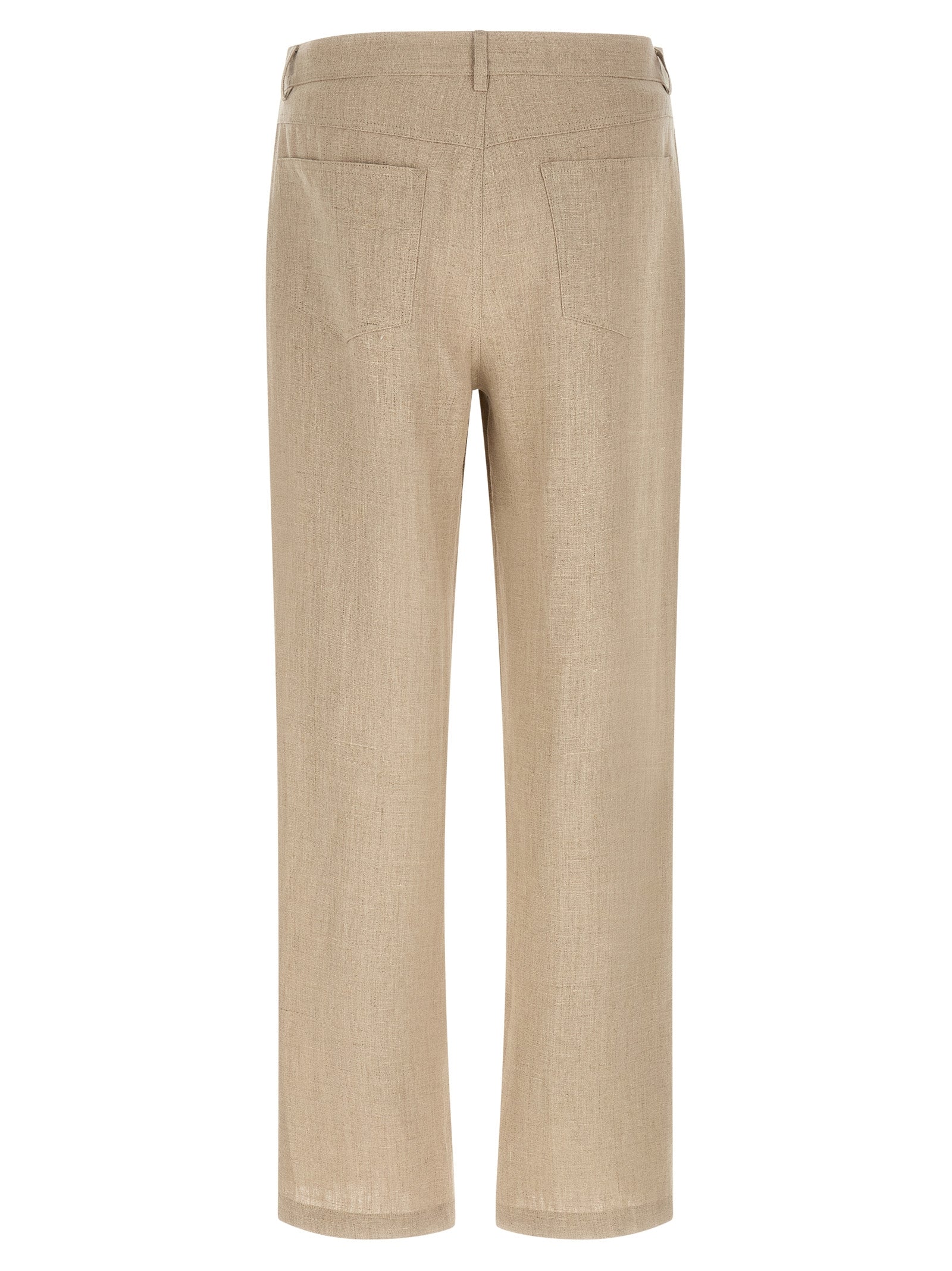 SÉFR Beige Linen Casual Pants