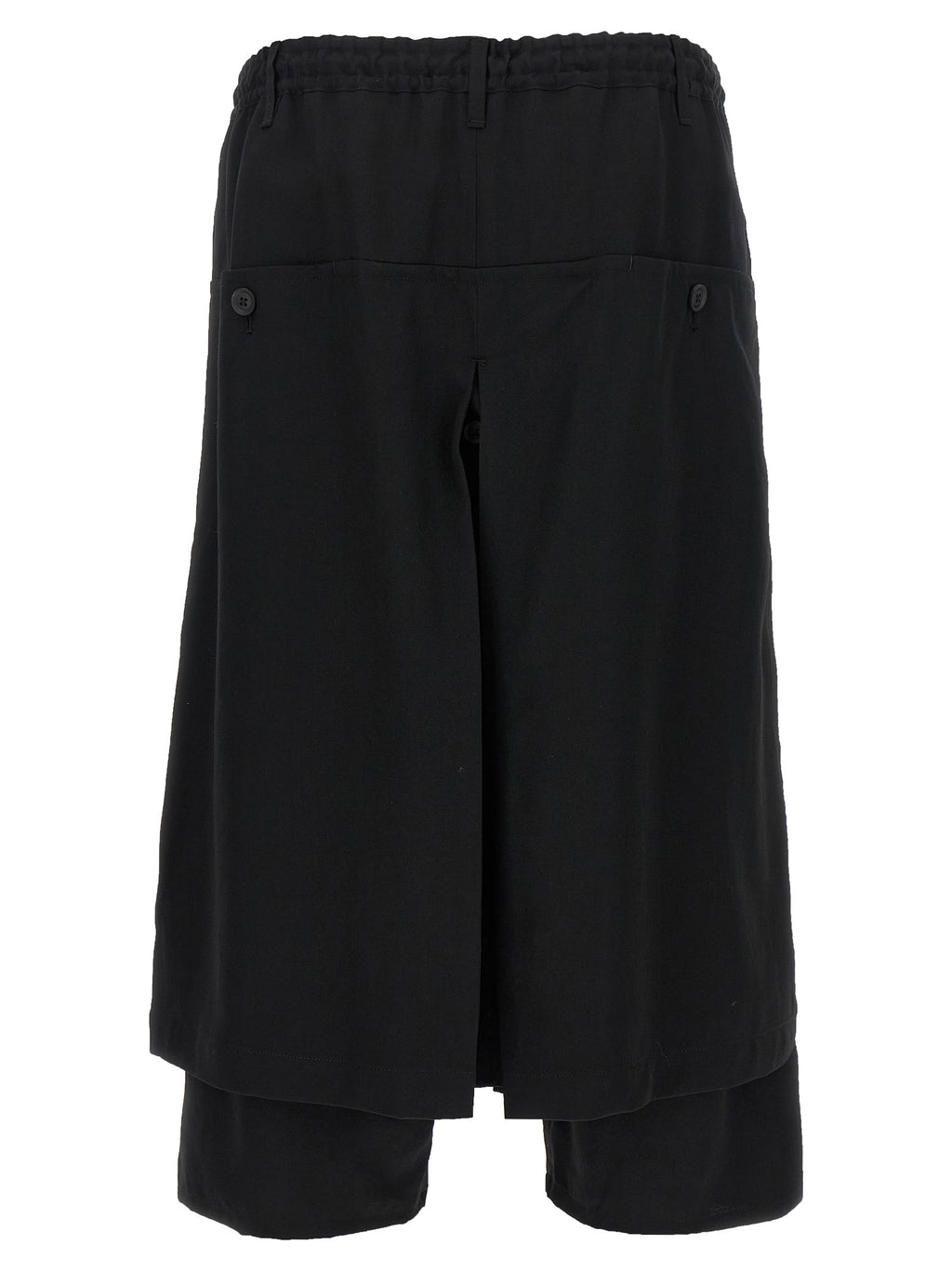 Yohji Yamamoto Black Wool Knee Length