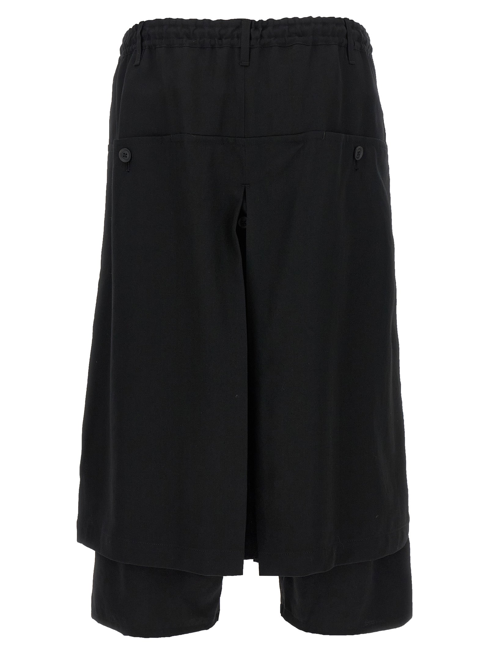 Yohji Yamamoto Black Wool Knee Length