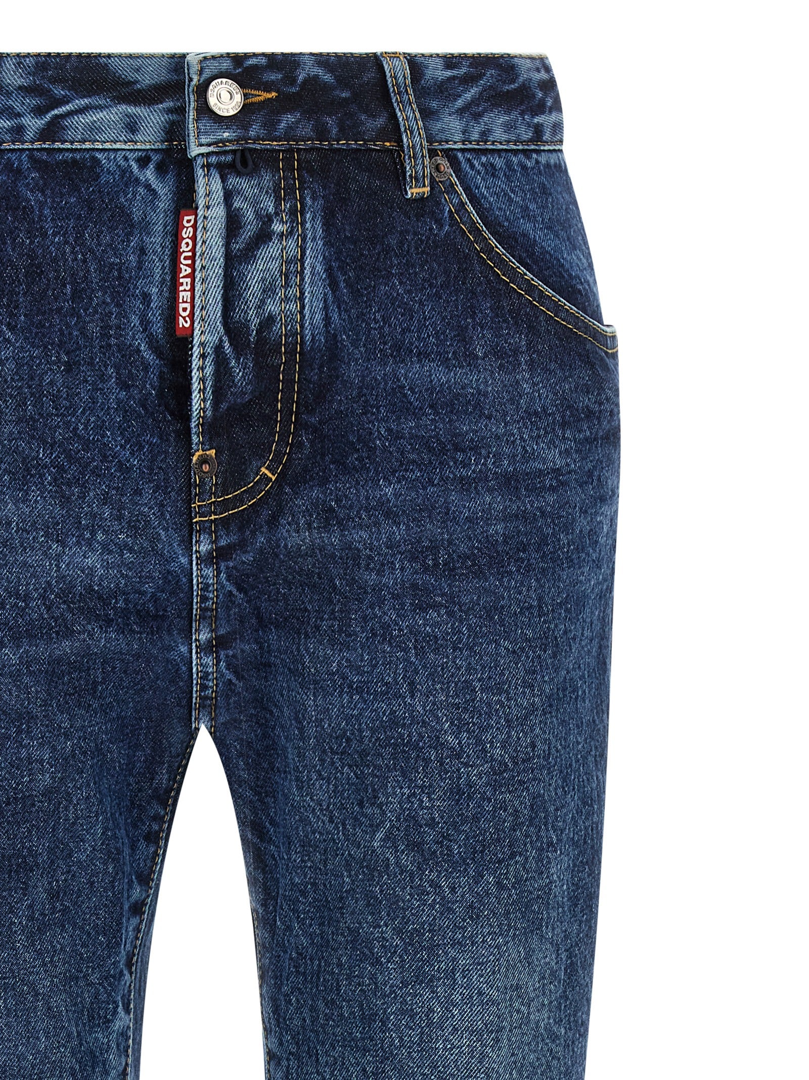 Dsquared² Blue Cotton Straight-Leg Jeans