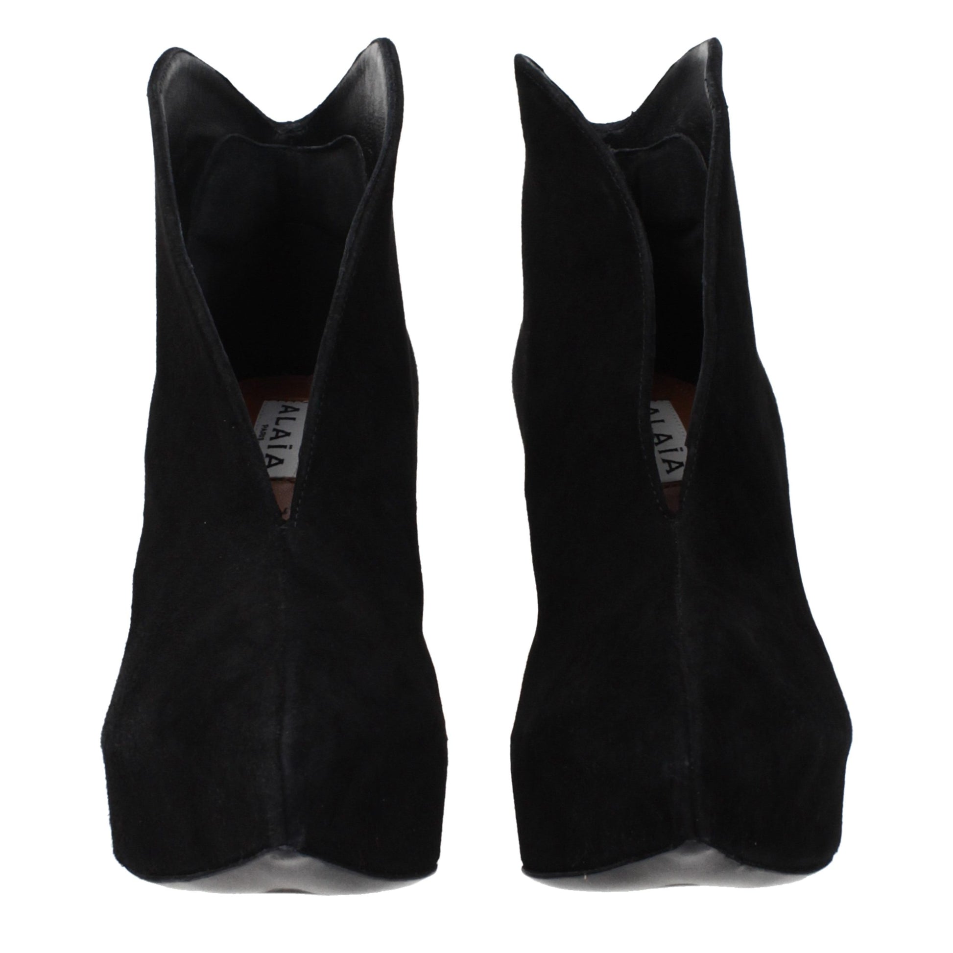 Alaïa Black Leather Ankle Boots