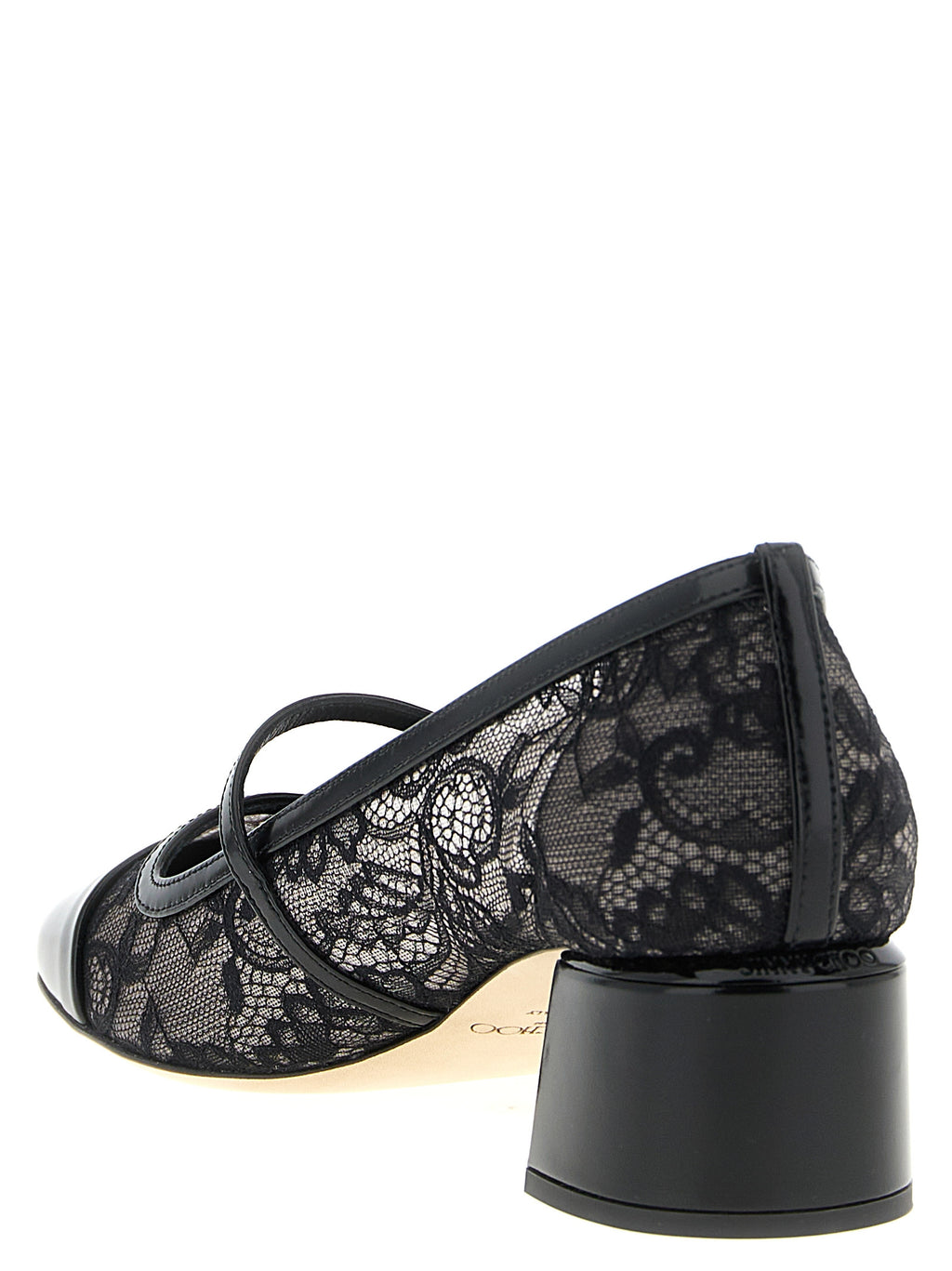Jimmy Choo Black Tencel Mid Heel Pumps
