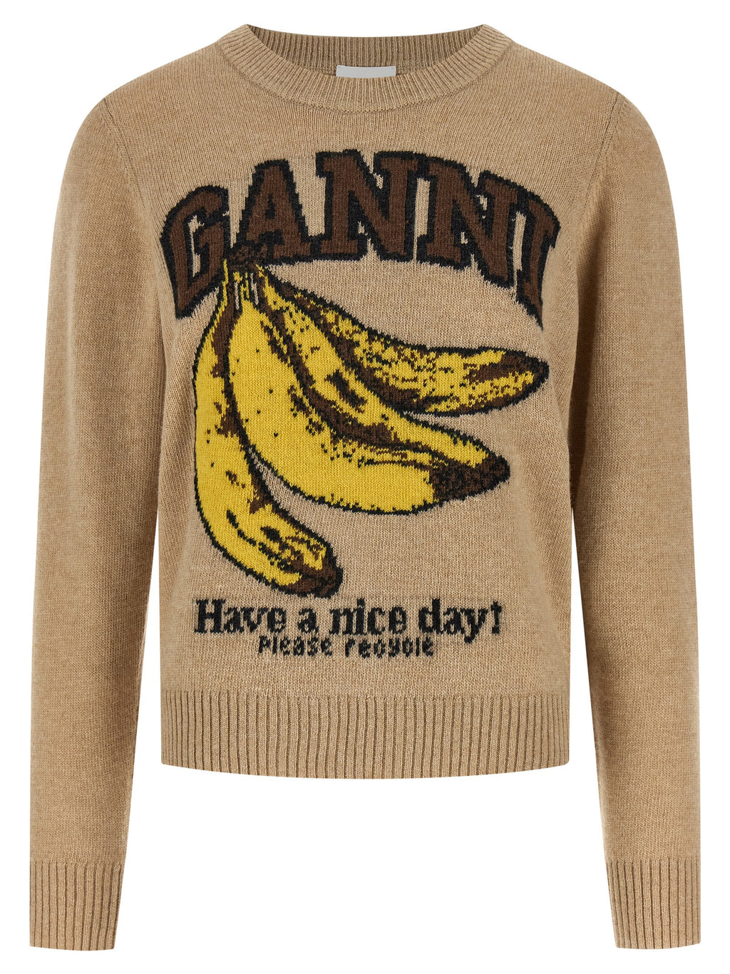 Ganni Beige Wool Cardigan