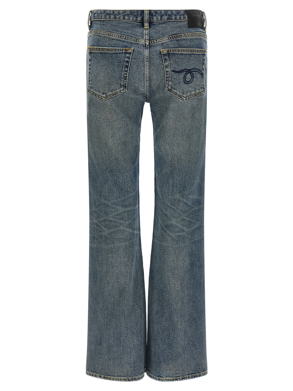 R13 Blue Cotton Flared Jeans