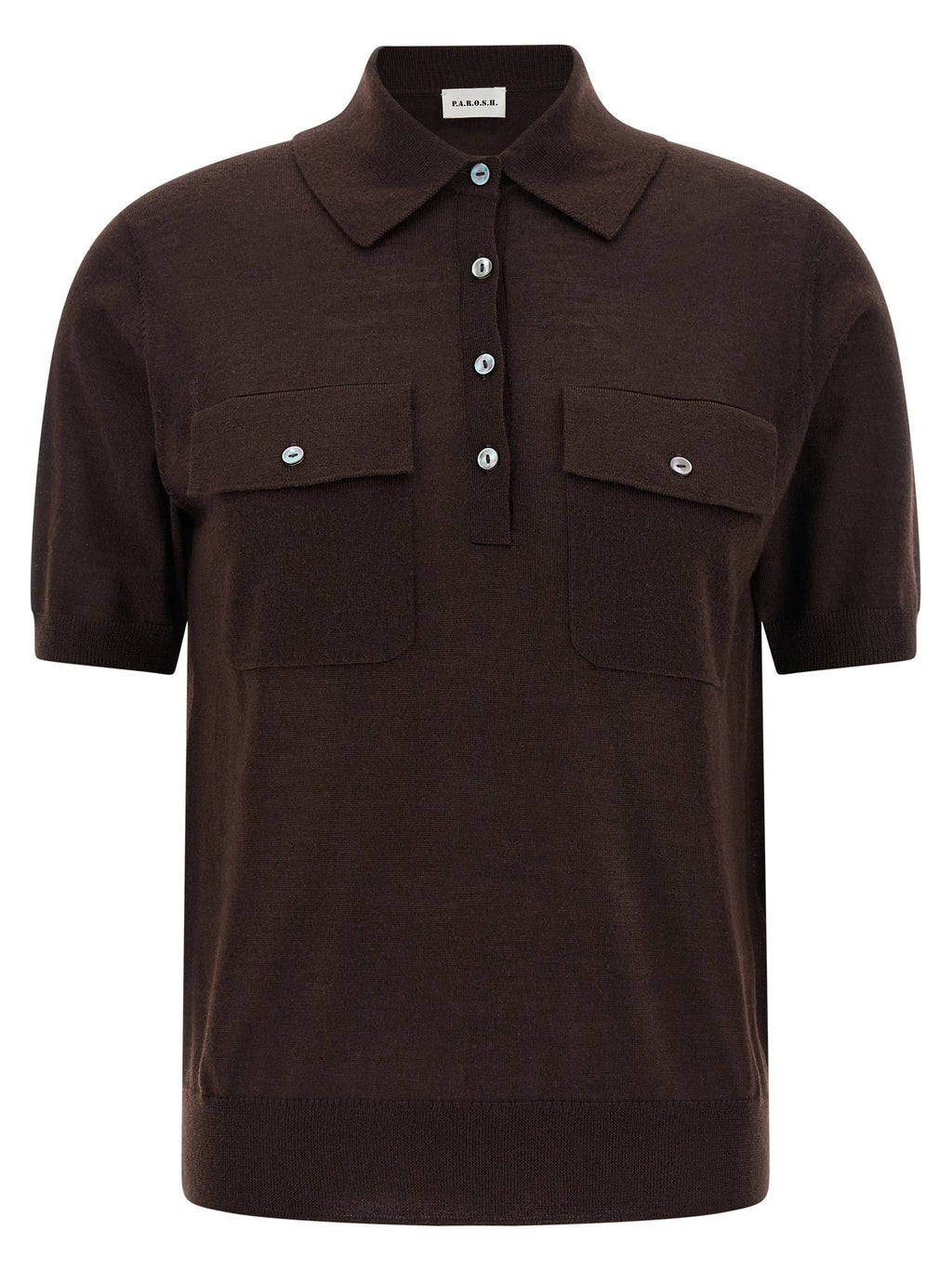 P.A.R.O.S.H. Brown Wool Polo Shirt